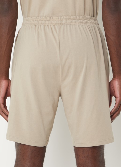 BOSS Mix&Match loose fit korte broek van sweatstof met steekzakken - achterkant 3 dark beige-255 / beige
