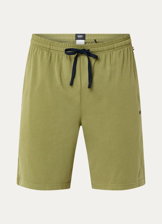 BOSS Mix&Match loose fit korte broek van sweatstof met steekzakken - voorkant 2 medium green-311 / groen