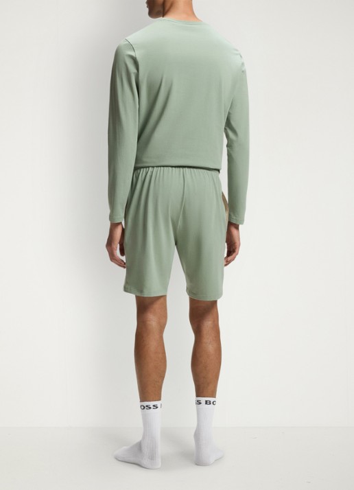 BOSS Mix&Match loose fit korte broek van sweatstof met steekzakken - achterkant light/pastel green-330 / groen