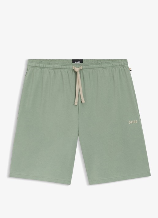 BOSS Mix&Match loose fit korte broek van sweatstof met steekzakken - voorkant 4 light/pastel green-330 / groen