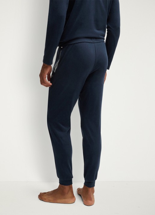 BOSS Mix&Match loungebroek met logoborduring - achterkant 5 donkerblauw