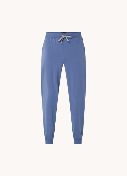 BOSS Mix&Match pyjamabroek met logoborduring en steekzakken - voorkant 4 blauw