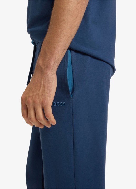BOSS Mix&Match pyjamabroek met logoborduring en steekzakken - detail 5 petrol