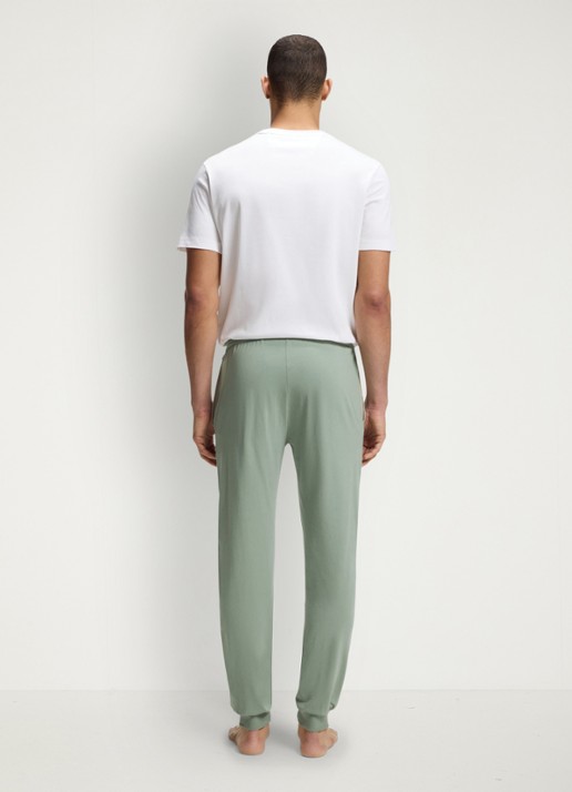 BOSS Mix&Match pyjamabroek met logoborduring en steekzakken - achterkant 5 lichtgroen