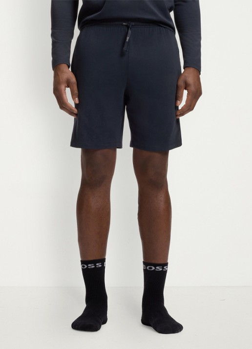 BOSS Mix&Match straight fit korte loungebroek met logo
