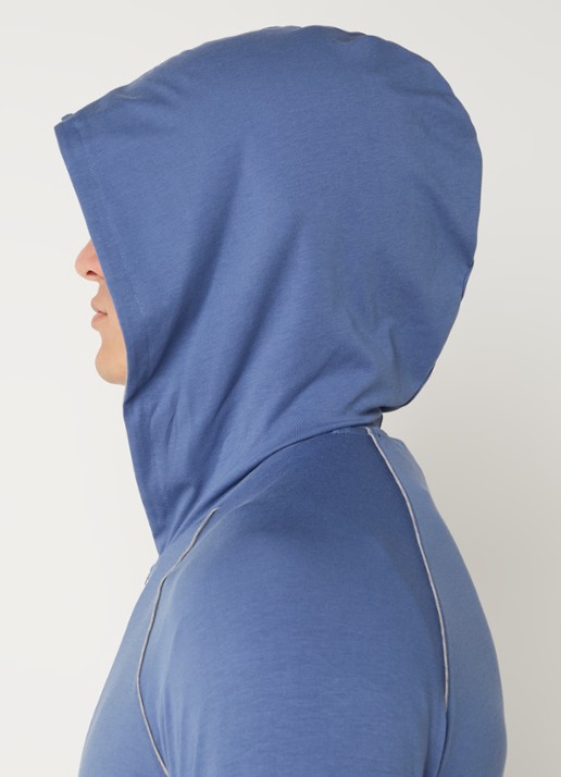 BOSS Mix&Match sweatvest met logoborduring en steekzakken - detail 2 open blue-478 / blauw