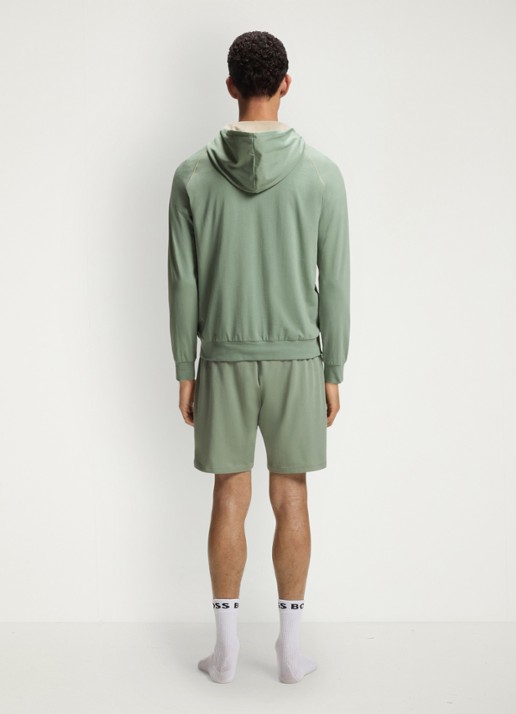 BOSS Mix&Match sweatvest met logoborduring en steekzakken - achterkant light /pastel green-330 / groen