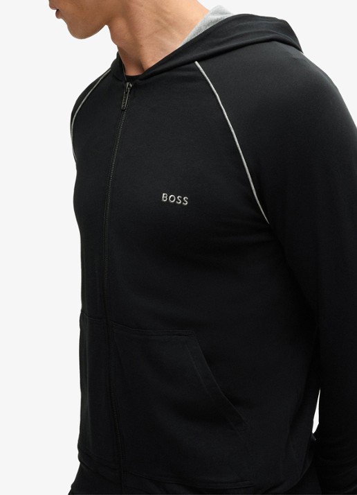 BOSS Mix&Match sweatvest met logoborduring - detail 3 zwart