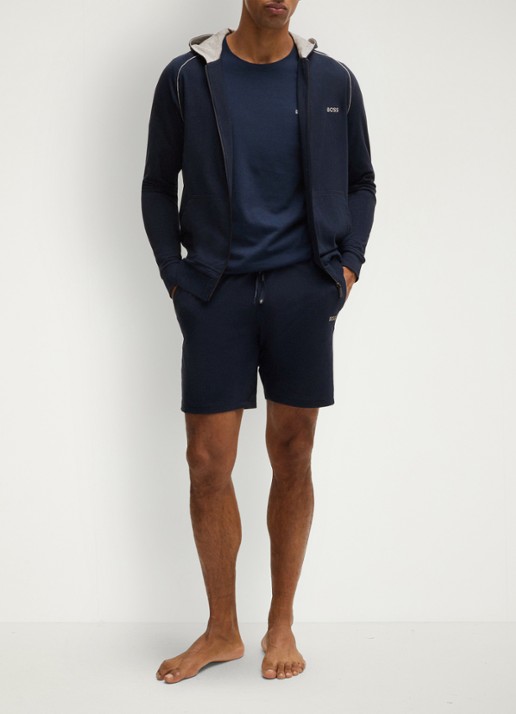 BOSS Mix&Match sweatvest met logoborduring - voorkant 2 indigo