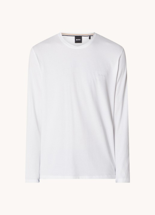 BOSS Mix&Match T-shirt met logoborduring - voorkant 2 wit