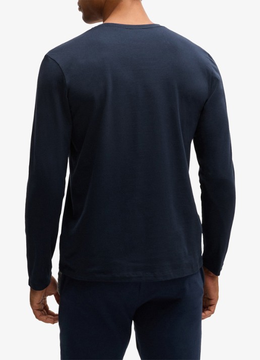 BOSS Mix&Match T-shirt met logoborduring - achterkant donkerblauw