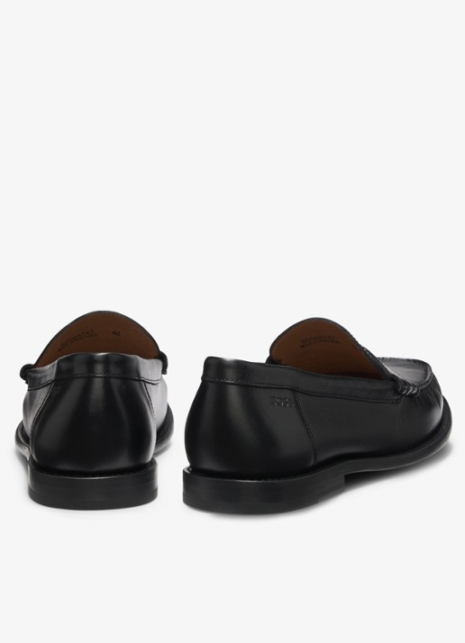 BOSS Mocassin van leer - detail 3 zwart