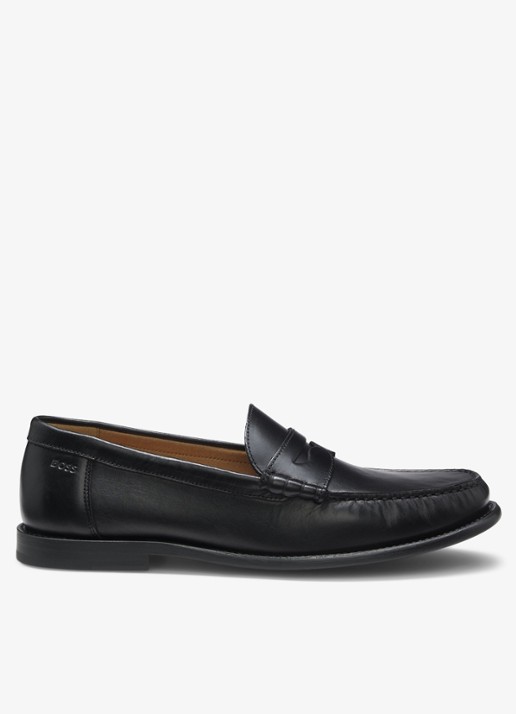BOSS Mocassin van leer - voorkant 4 zwart