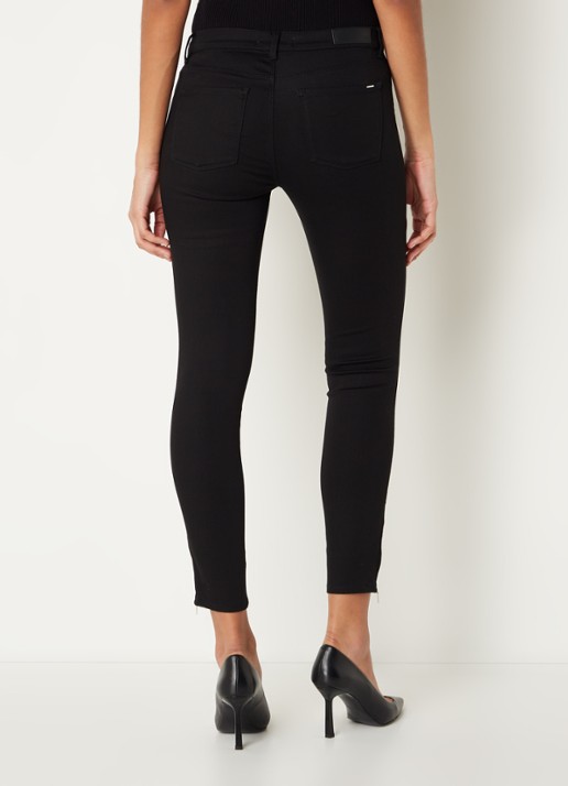 BOSS Nafice low waist cropped skinny jeans met gekleurde wassing - achterkant 5 zwart