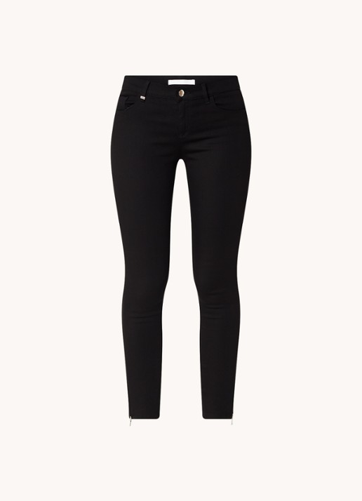 BOSS Nafice low waist cropped skinny jeans met gekleurde wassing - voorkant zwart