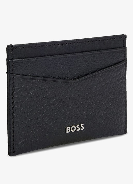 BOSS New Crosstown pasjeshouder van leer - detail 2 zwart