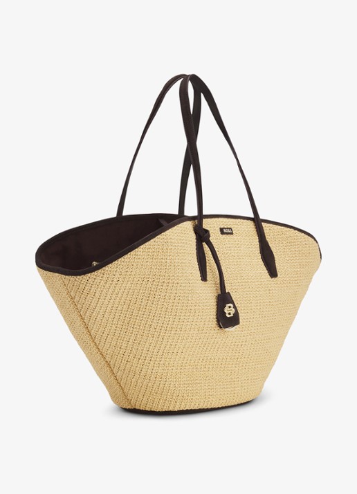 BOSS Numah Maxi strandtas met gevlochten detail - detail 5 open white-116 / wit
