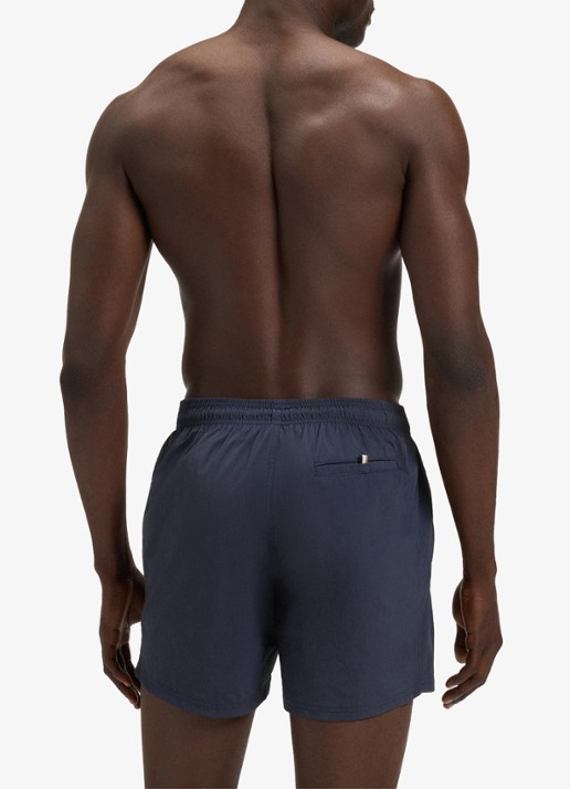 BOSS Octopus zwemshorts met logoprint en steekzakken - achterkant 3 donkerblauw