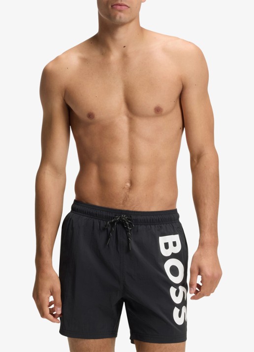 BOSS Octopus zwemshorts met logoprint en steekzakken - detail 3 zwart