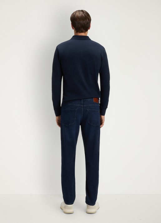 BOSS Onyx tapered jeans met donkere wassing - detail 2 indigo