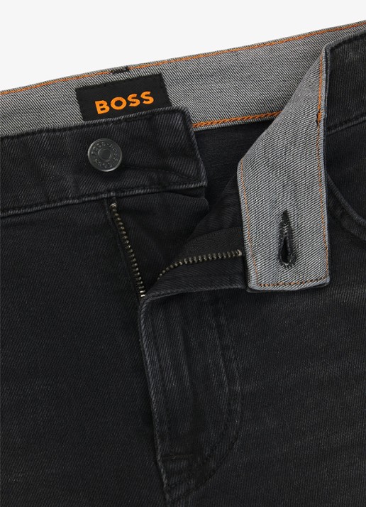 BOSS Onyx tapered jeans met gekleurde wassing - detail 5 zwart