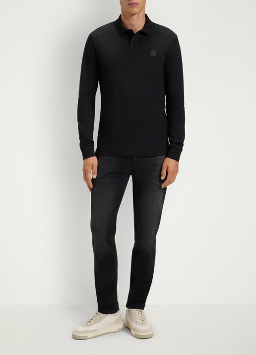 BOSS Onyx tapered jeans met gekleurde wassing - voorkant 2 zwart