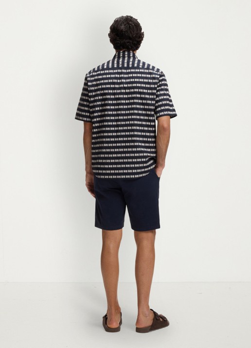 BOSS Overhemd met grafische print - achterkant 3 dark blue-406 / blauw