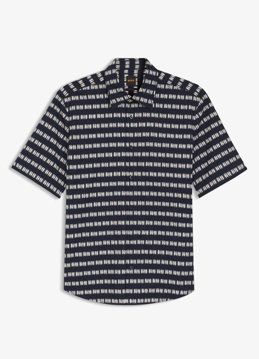 BOSS Overhemd met grafische print - voorkant dark blue-406 / blauw