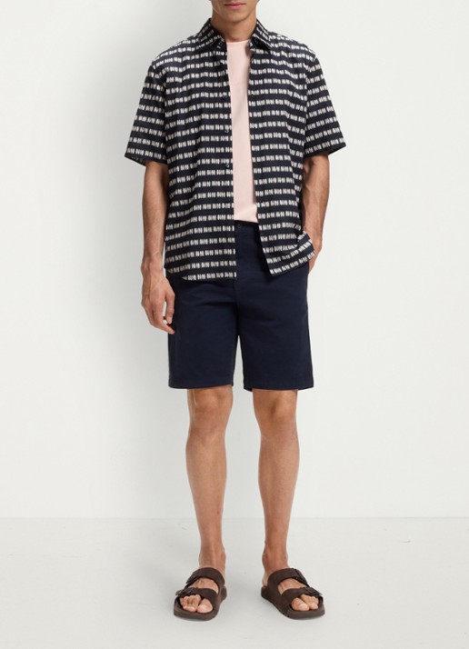 BOSS Overhemd met grafische print - voorkant 2 dark blue-406 / blauw