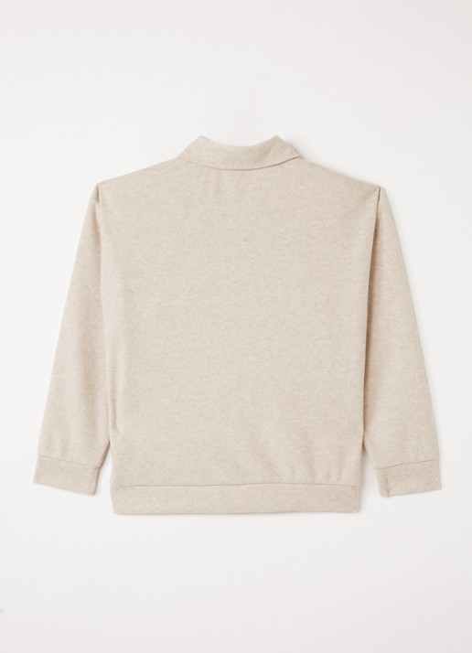 BOSS Overshirt in wolblend  - achterkant 3 beige