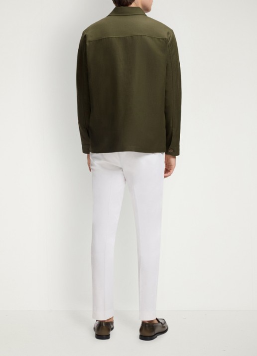 BOSS Overshirt met borstzak - achterkant 4 khaki