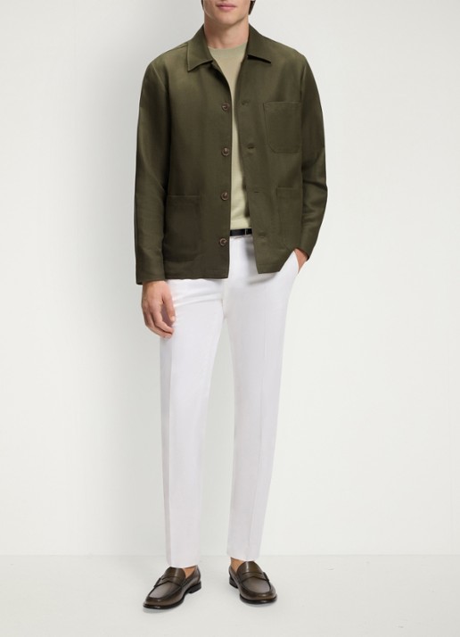 BOSS Overshirt met borstzak - voorkant 5 khaki