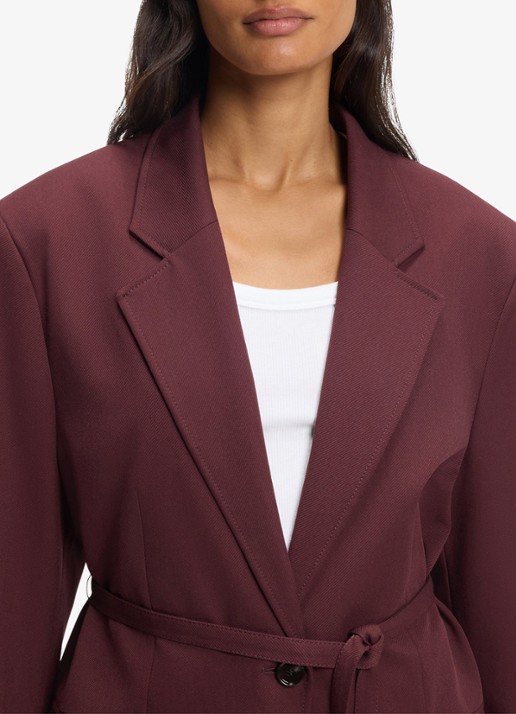 BOSS Oversized-fit blazer met riem - detail 5 aubergine