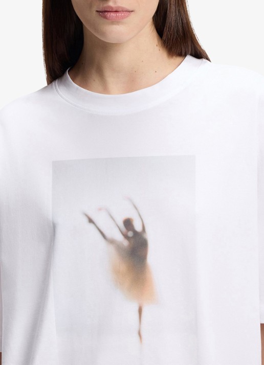 BOSS Oversized T-shirt met print - detail 5 wit