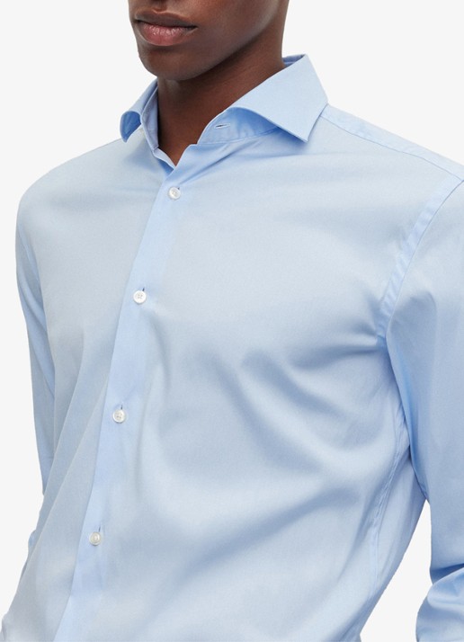 BOSS P-Hank-Spread slim fit overhemd - detail 3 lichtblauw