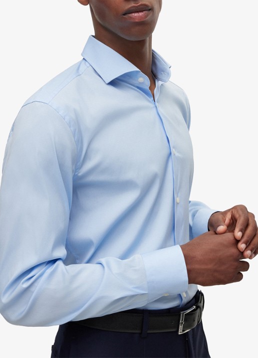 BOSS P-Hank-Spread slim fit overhemd - detail 4 lichtblauw