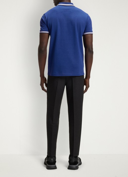 BOSS Paddy regular fit polo van piqué katoen met logo  - achterkant 3 medium blue-420 / blauw