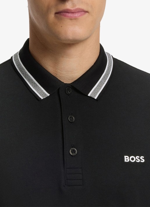 BOSS Paddy regular fit polo van piqué katoen met logo  - detail 6 dark blue-402 / blauw