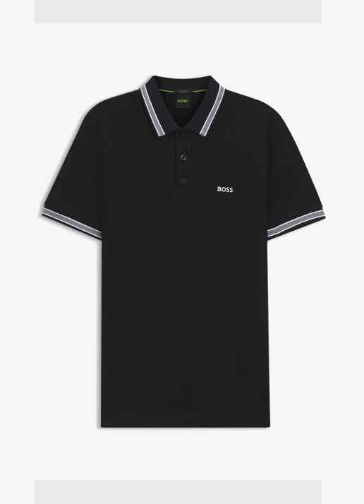 BOSS Paddy regular fit polo van piqué katoen met logo  - voorkant dark blue-402 / blauw
