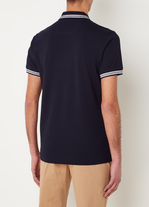BOSS Paddy regular fit polo van piqué katoen met logo  - achterkant 3 dark blue-402 / blauw