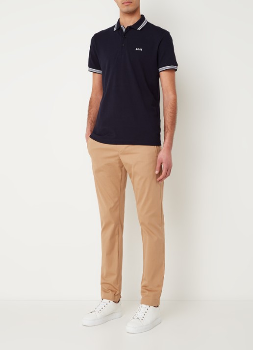 BOSS Paddy regular fit polo van piqué katoen met logo  - voorkant 2 dark blue-402 / blauw