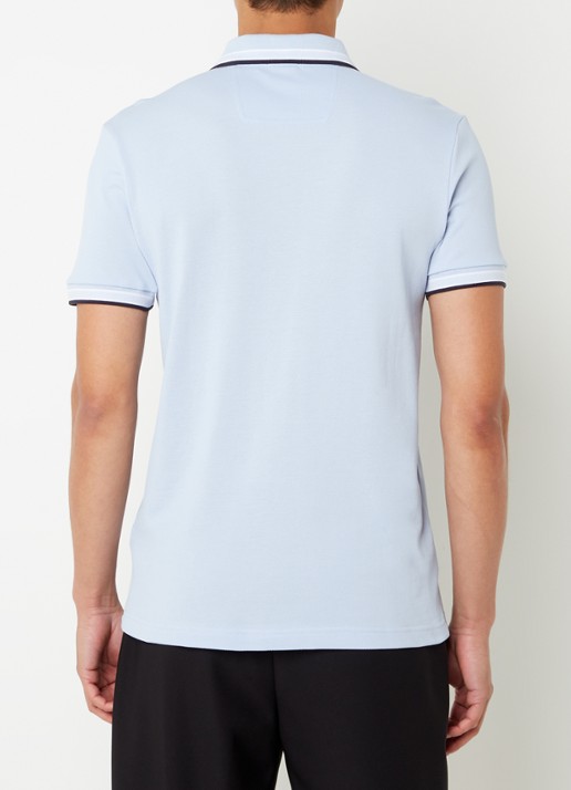 BOSS Paddy regular fit polo van piqué katoen met logo  - achterkant 2 light/pastel blue-450 / blauw