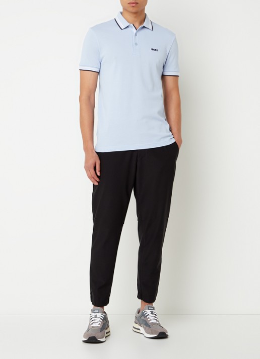 BOSS Paddy regular fit polo van piqué katoen met logo  - voorkant 4 light/pastel blue-450 / blauw