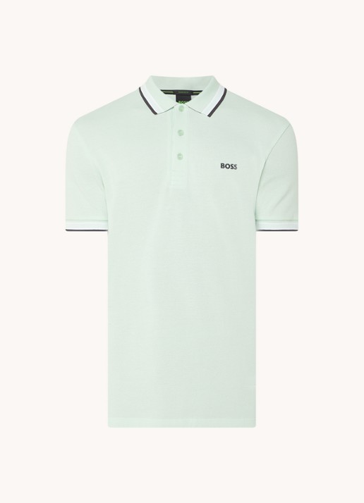 BOSS Paddy regular fit polo van piqué katoen met logo  - voorkant open green-388 / groen