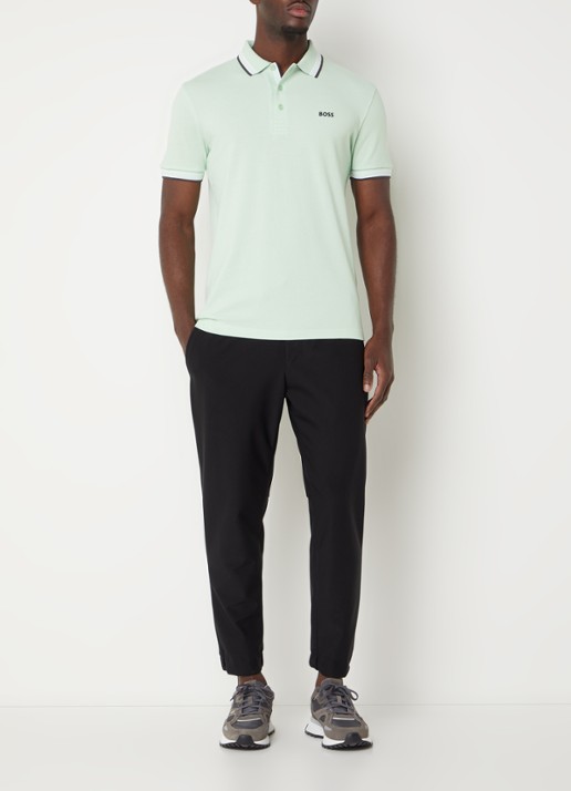 BOSS Paddy regular fit polo van piqué katoen met logo  - voorkant 2 open green-388 / groen