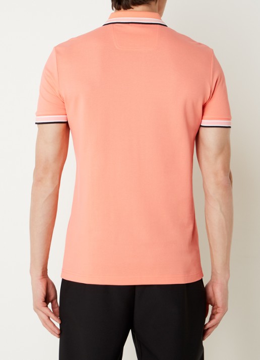 BOSS Paddy regular fit polo van piqué katoen met logo  - achterkant 4 open red-649 / rood