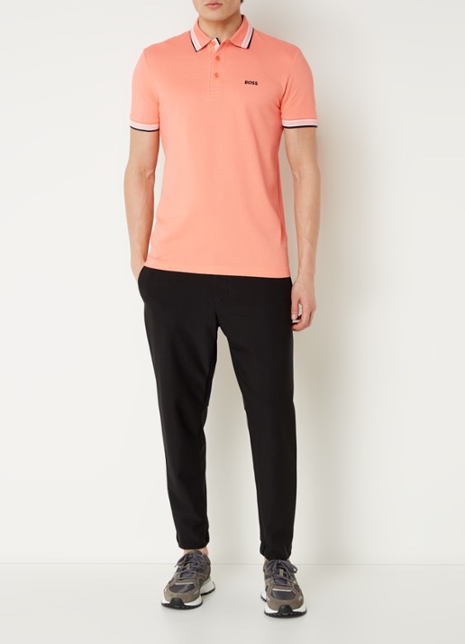 BOSS Paddy regular fit polo van piqué katoen met logo  - voorkant 2 open red-649 / rood