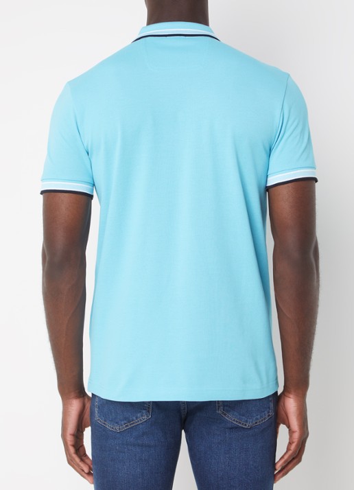 BOSS Paddy regular fit polo van piqué katoen met logo  - achterkant 3 turquoise/aqua-447 / blauw