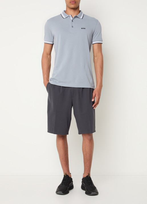 BOSS Paddy regular fit polo van piqué katoen met logo  - voorkant 3 dark grey-026 / grijs