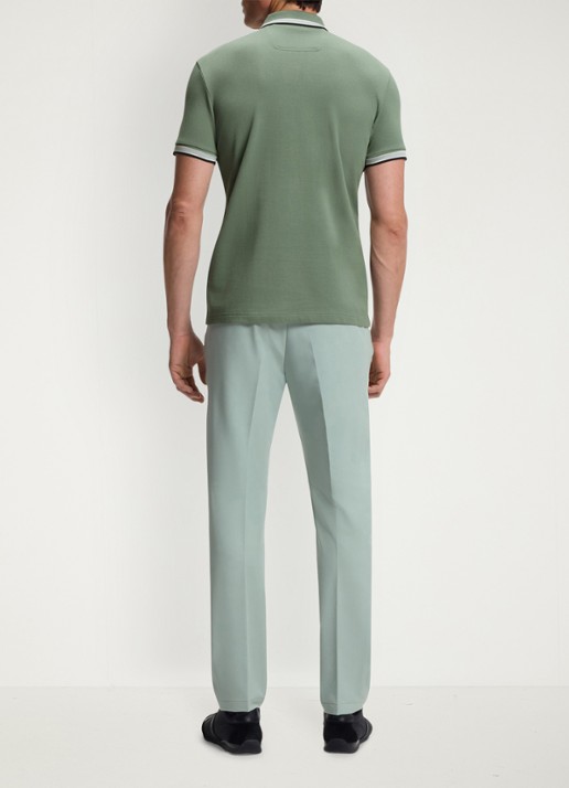 BOSS Paddy regular fit polo van piqué katoen met logo  - achterkant 5 open green-359 / groen